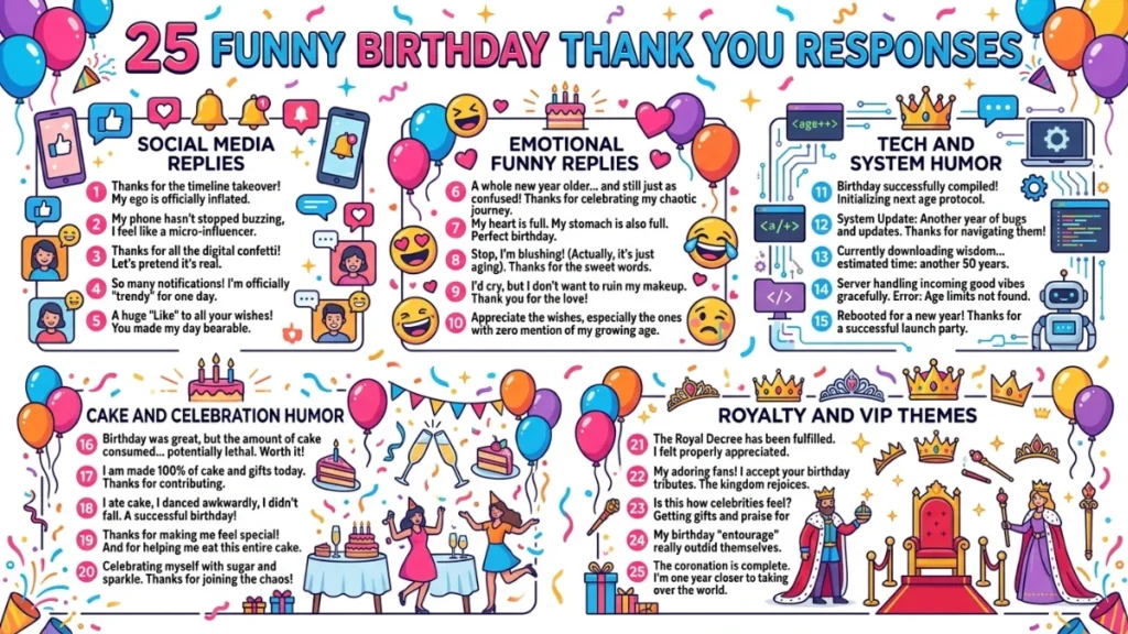 funny birthday thank you responses