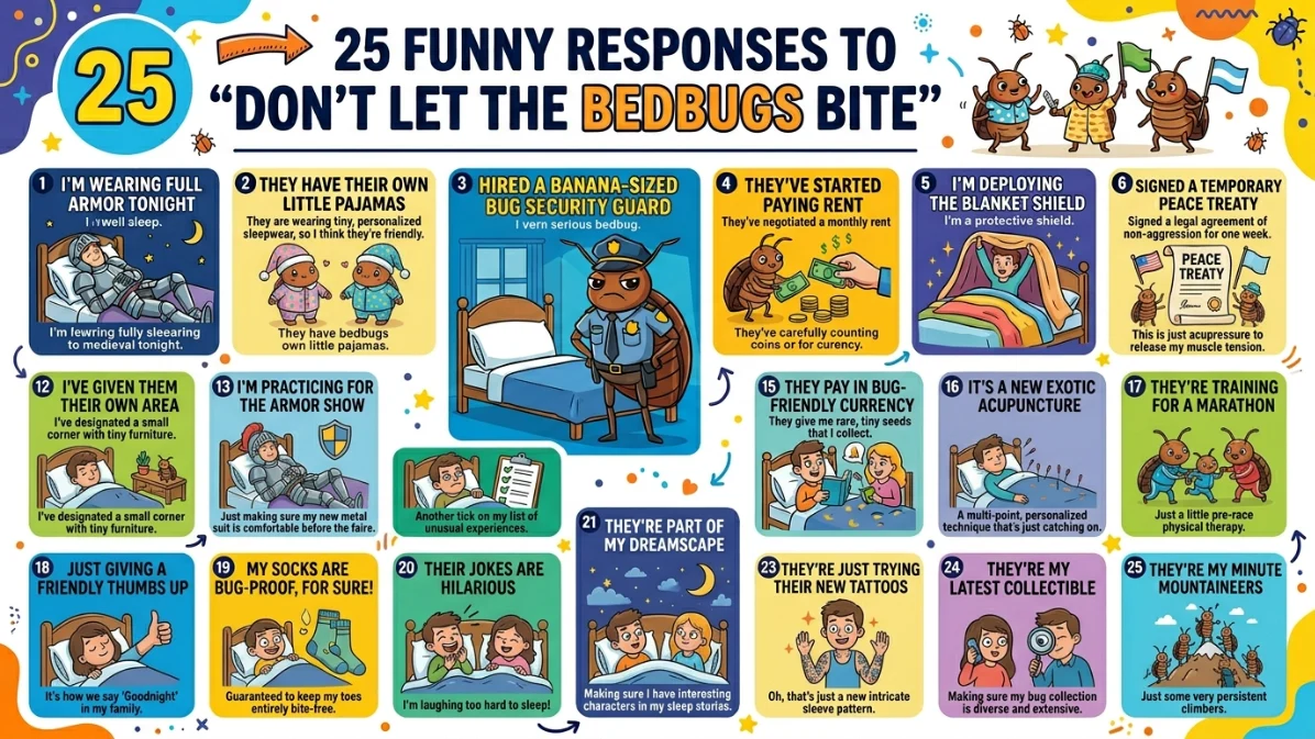 funny responses to don’t let the bedbugs bite