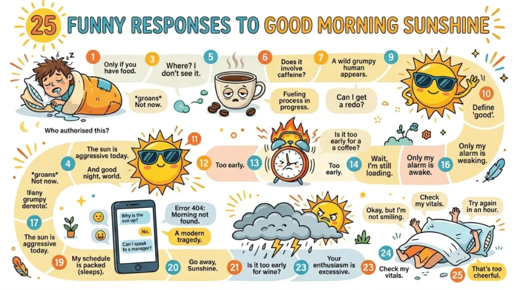 funny responses to good morning sunshine