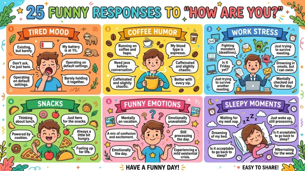 funny responses to how are you