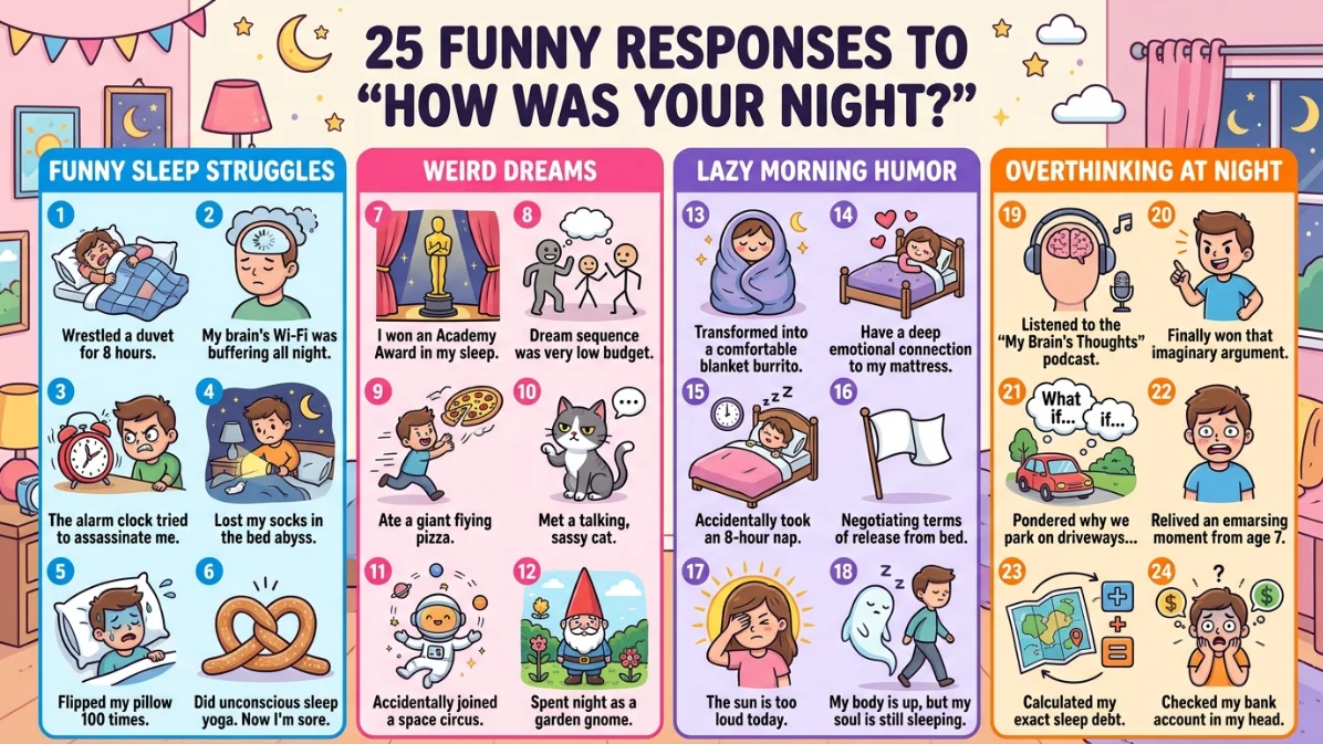 funny responses to how was your night