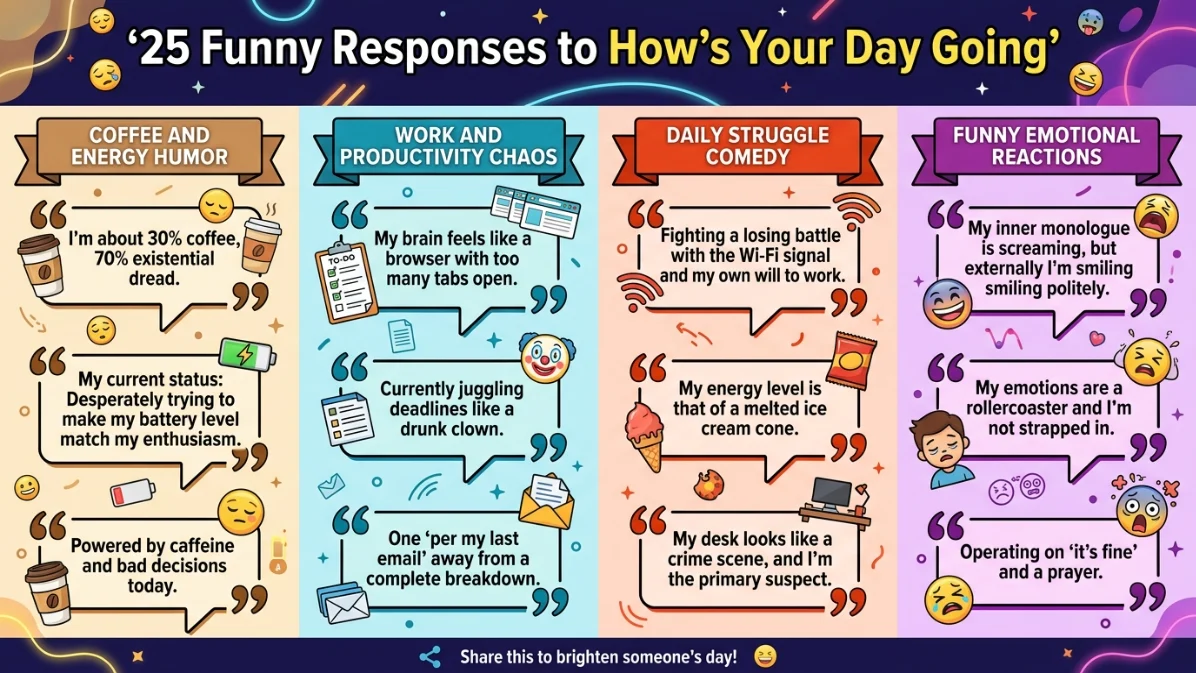 funny responses to how’s your day going