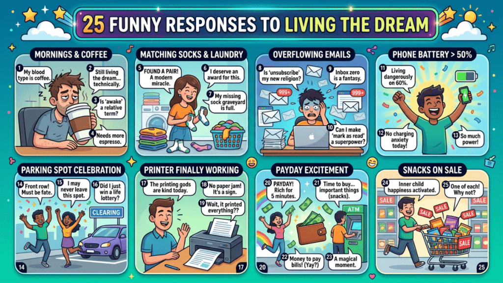 funny responses to living the dream
