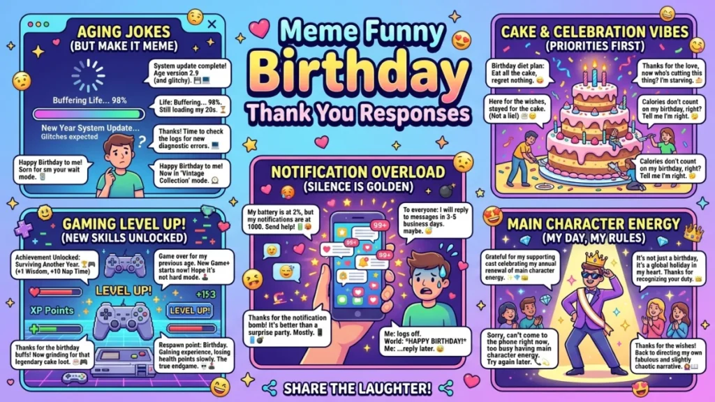 meme funny birthday thank you responses
