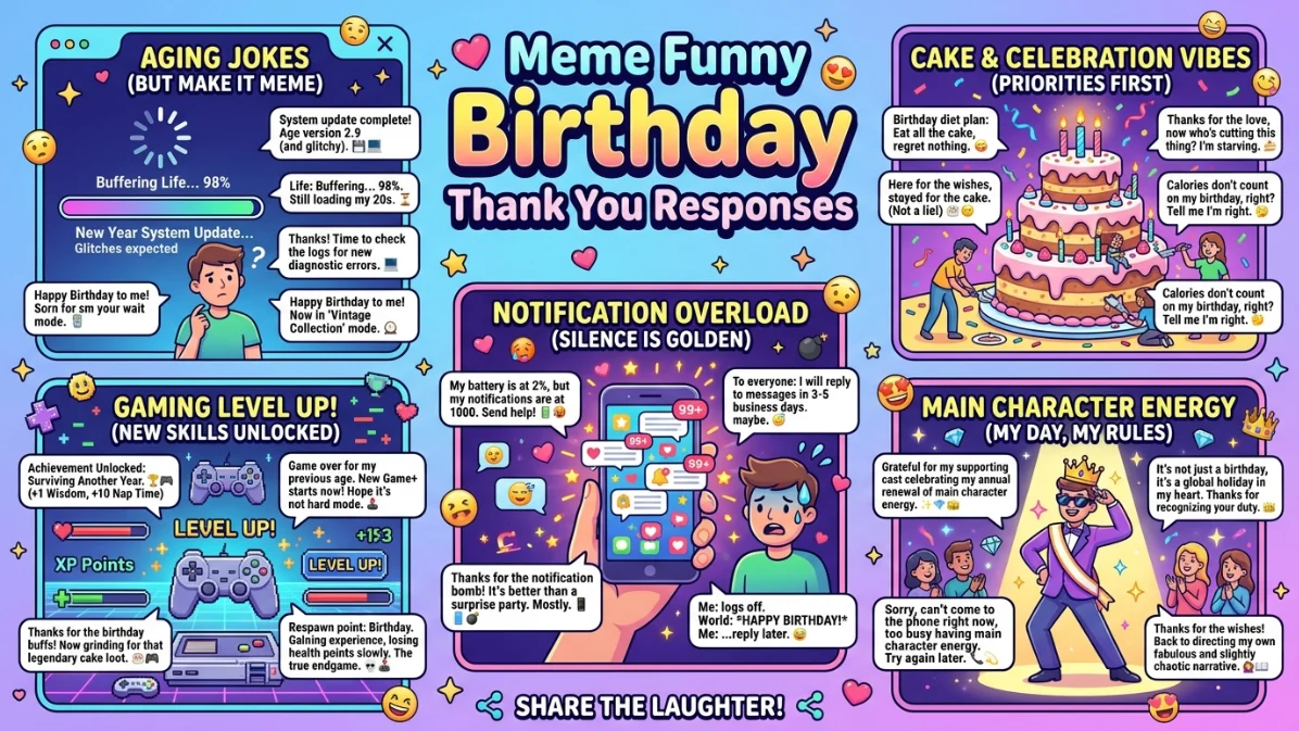 meme funny birthday thank you responses
