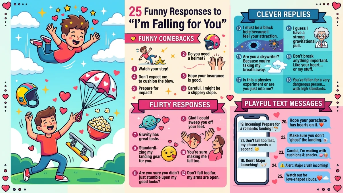 funny responses to I’m falling for you