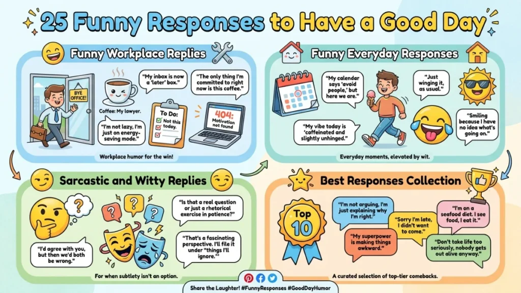 funny responses to have a good day
