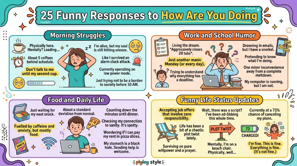 funny responses to how are you doing