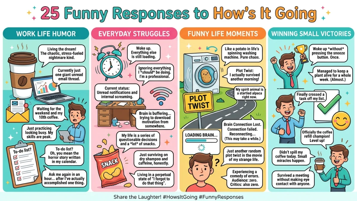 funny responses to how’s it going