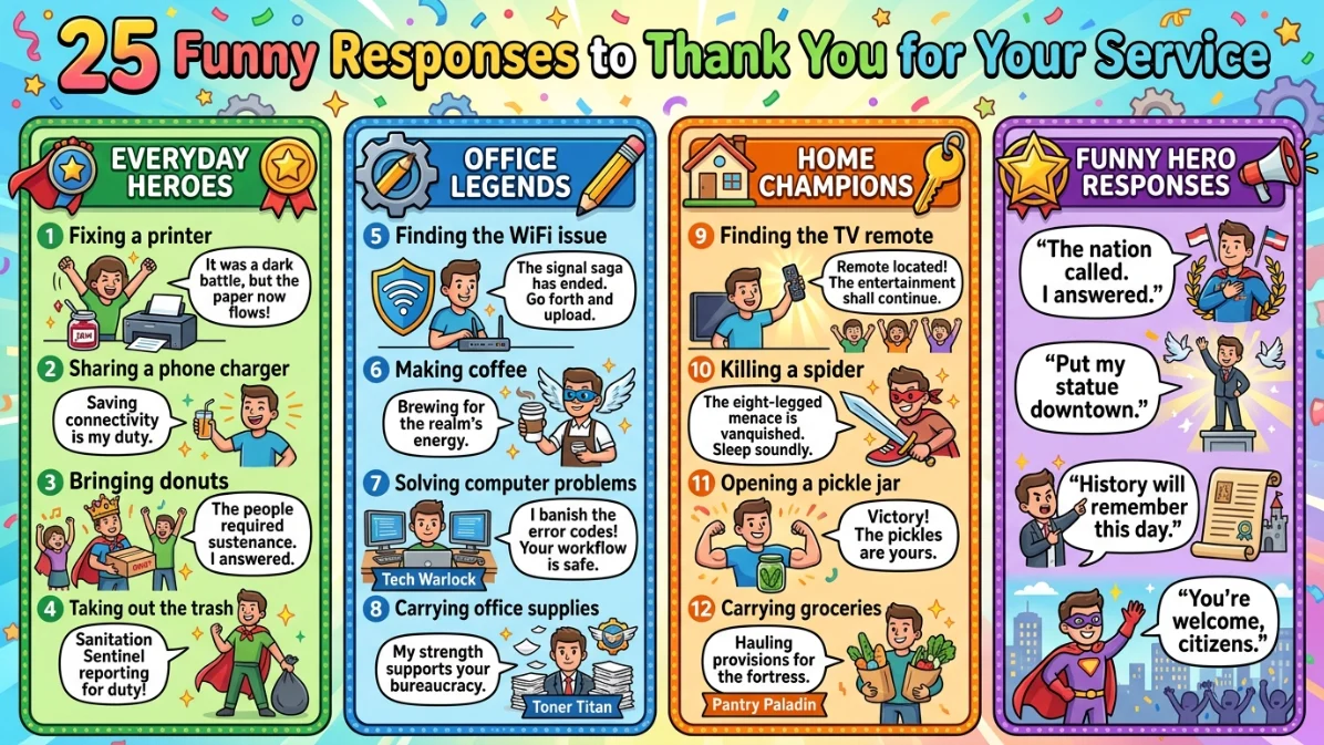 funny responses to thank you for your service