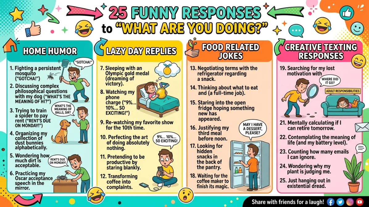 funny responses to what are you doing