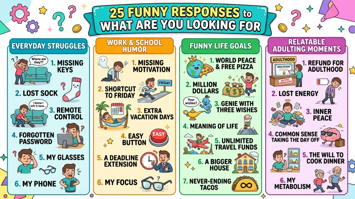 funny responses to what are you looking for