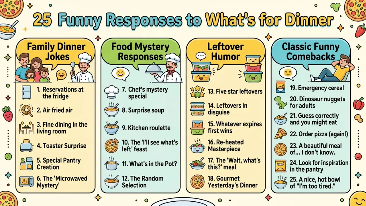 funny responses to what's for dinner