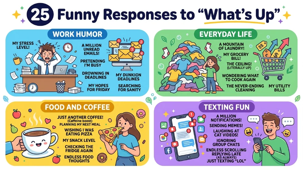 funny responses to what's up