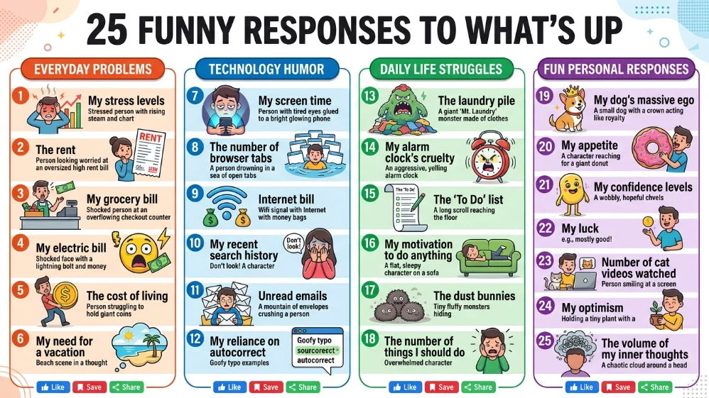 funny responses to what’s up