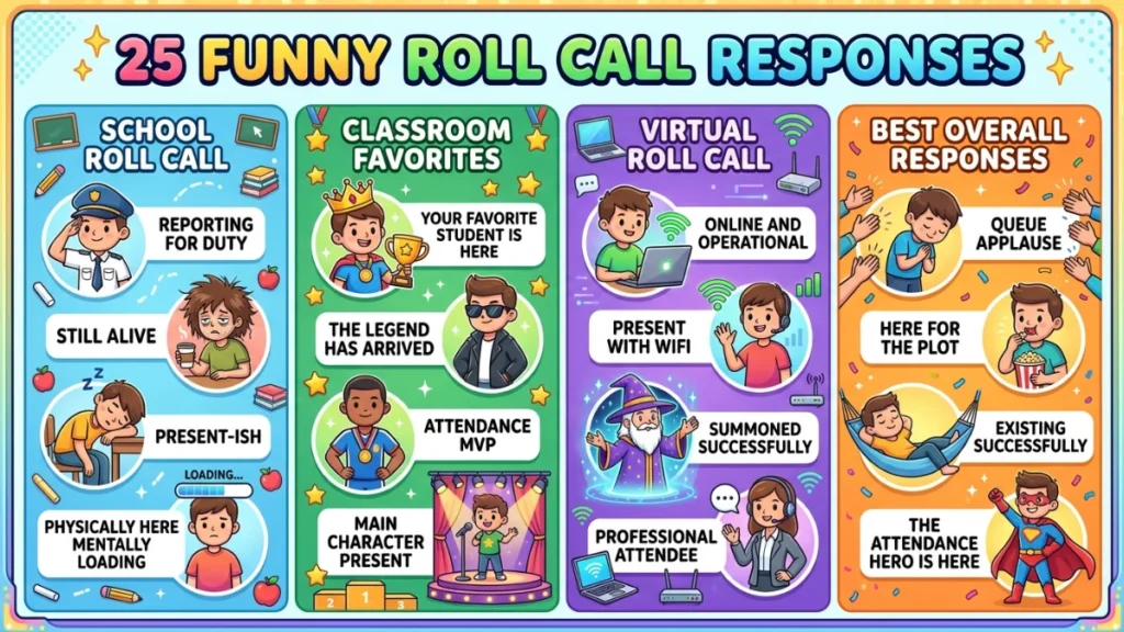 funny roll call responses